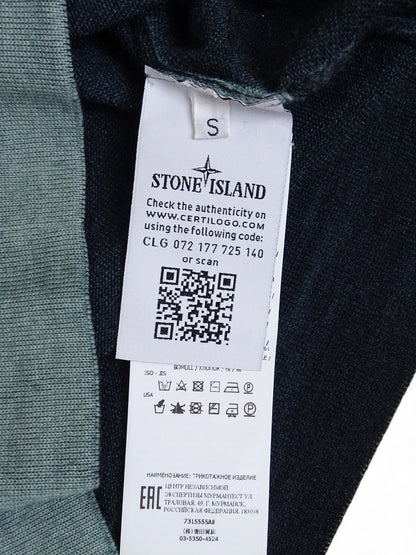 Stone Island Pull Laine Bleu Turquoise S Homme