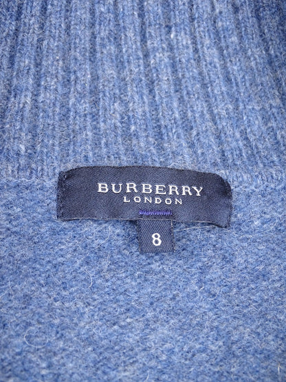 Cardigan Burberry Col Roulé Boutons Bleu M Homme 100% Laine