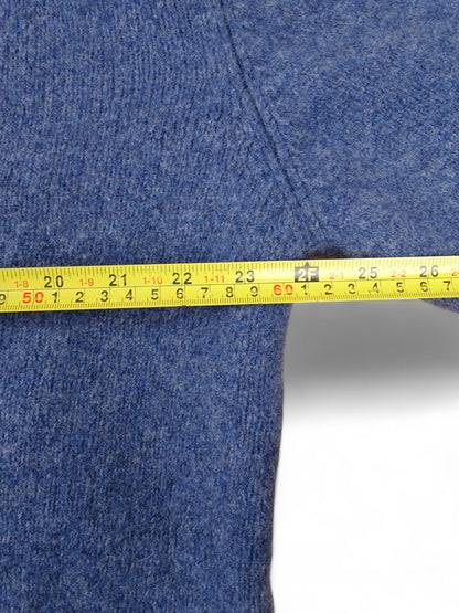 Cardigan Burberry Col Roulé Boutons Bleu M Homme 100% Laine