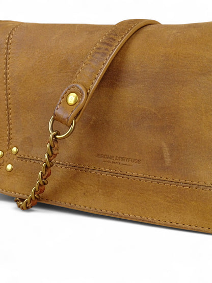 Sac Bandoulière Jérôme Dreyfuss "Bobi" Taille S Beige Cuir