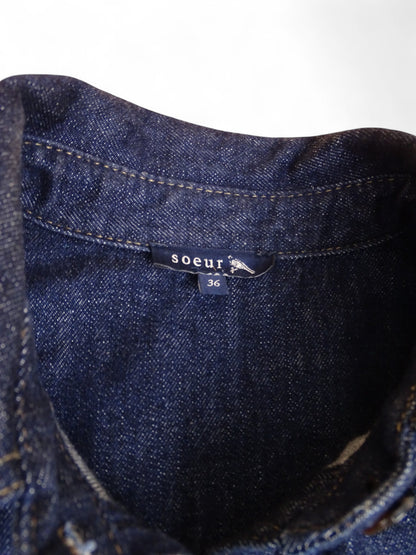Soeur Veste Oversize Jean Bleu Marine S Femme