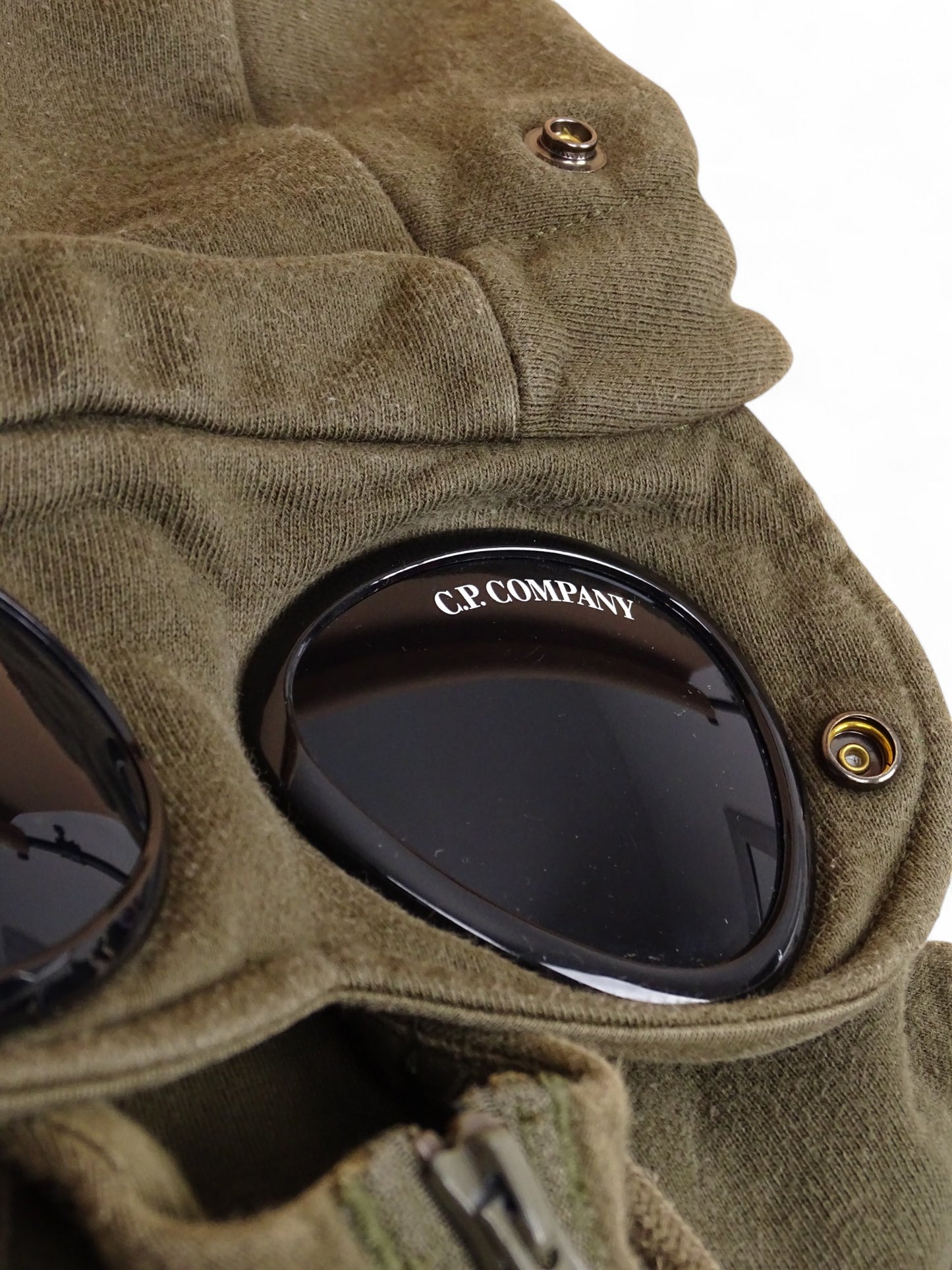C.P. Company Veste Sweat Zippée Kaki À Lunettes S Homme