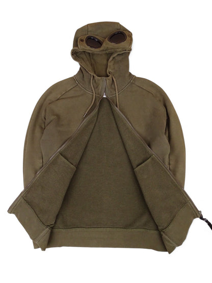 C.P. Company Veste Sweat Zippée Kaki À Lunettes S Homme