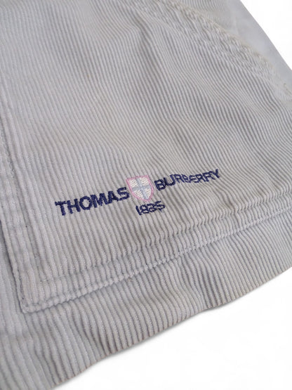 Veste Thomas Burberry Grise M Femme Velour Côtelé