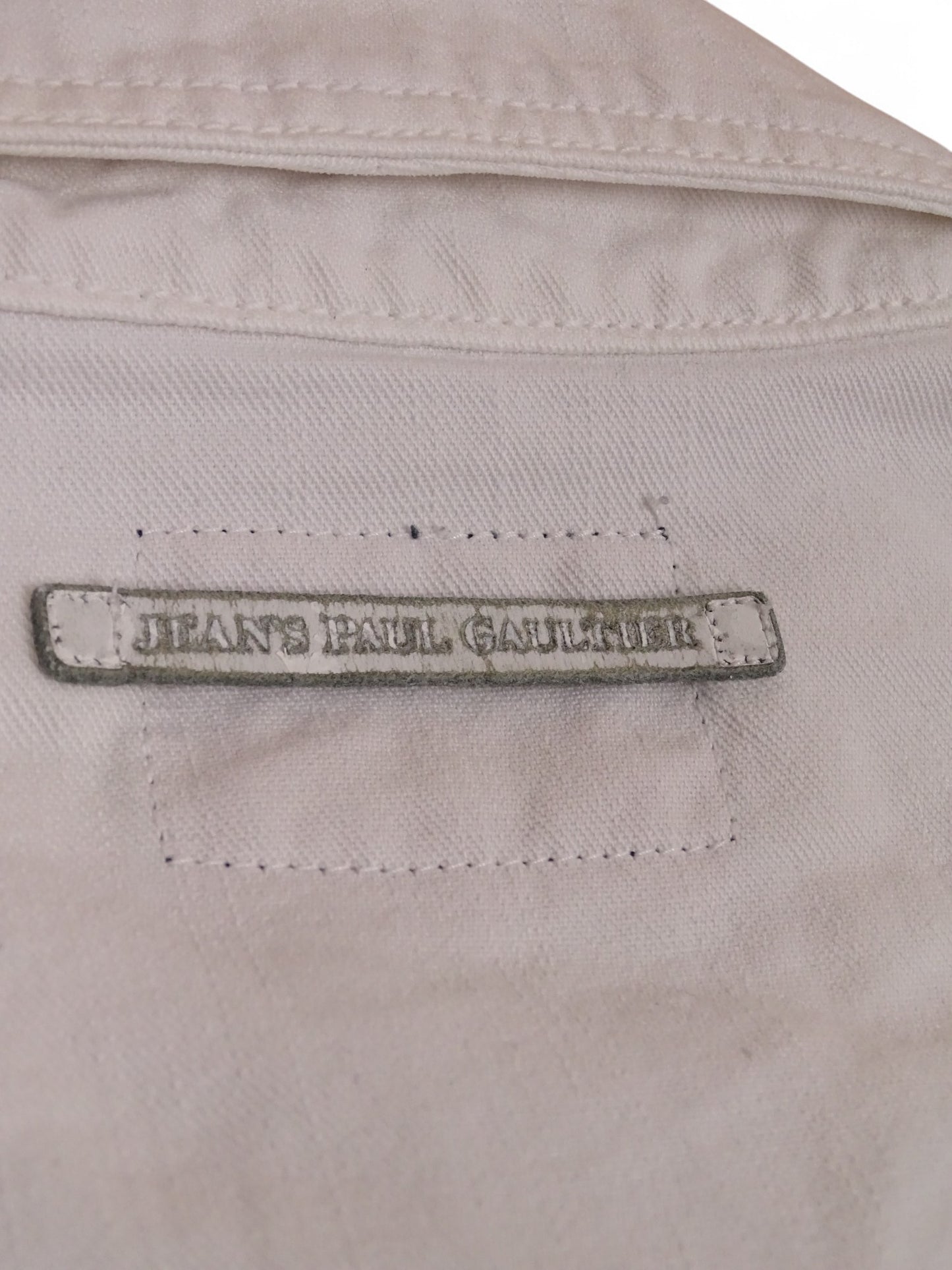 Jean Paul Gaultier Veste Jean Blanche Crop L Homme