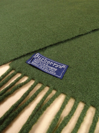 Écharpe Burberry Verte Unie 100% Cachemire 133 Cm Long