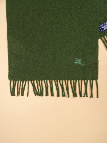 Écharpe Burberry Verte Unie 100% Cachemire 133 Cm Long