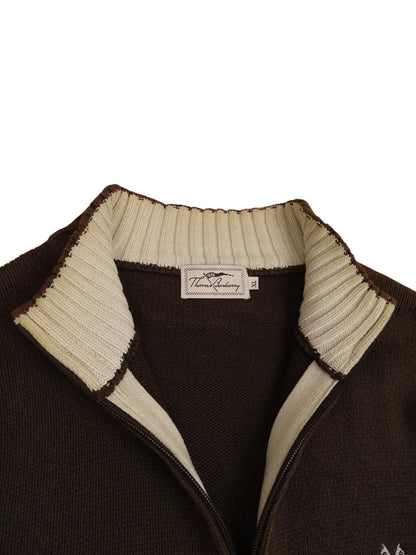 Burberry Pull Zippé Coton Marron/Beige XL Homme