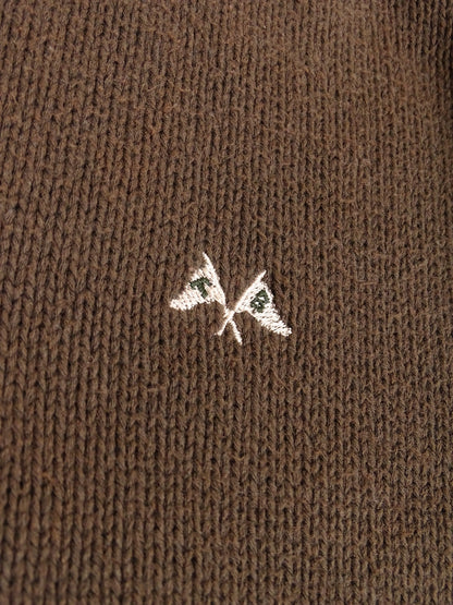 Burberry Pull Zippé Coton Marron/Beige XL Homme