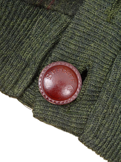 Burberry Cardigan Kaki Vert Écossais Laine XL Homme