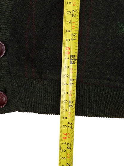 Burberry Cardigan Kaki Vert Écossais Laine XL Homme