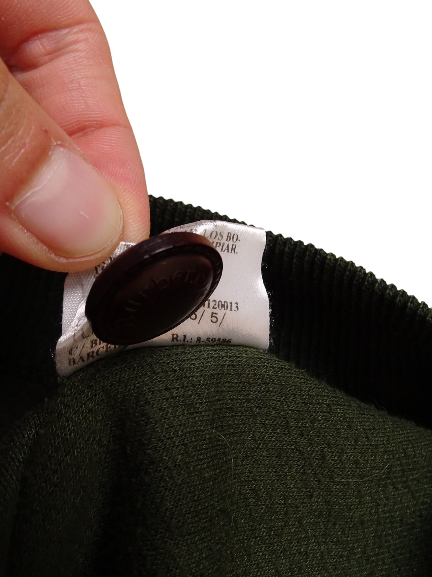 Burberry Cardigan Kaki Vert Écossais Laine XL Homme