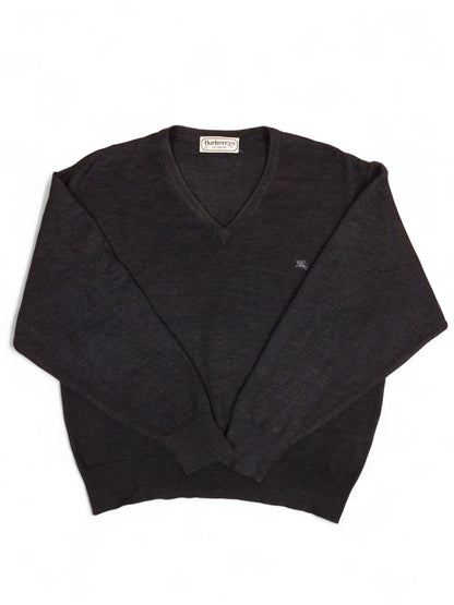 Burberry Pull Col V Gris M/L Homme