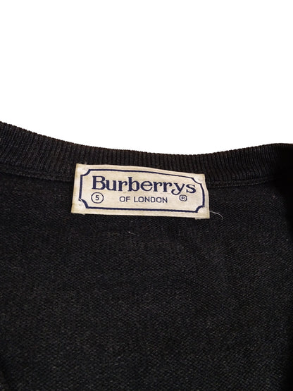 Burberry Pull Col V Gris M/L Homme