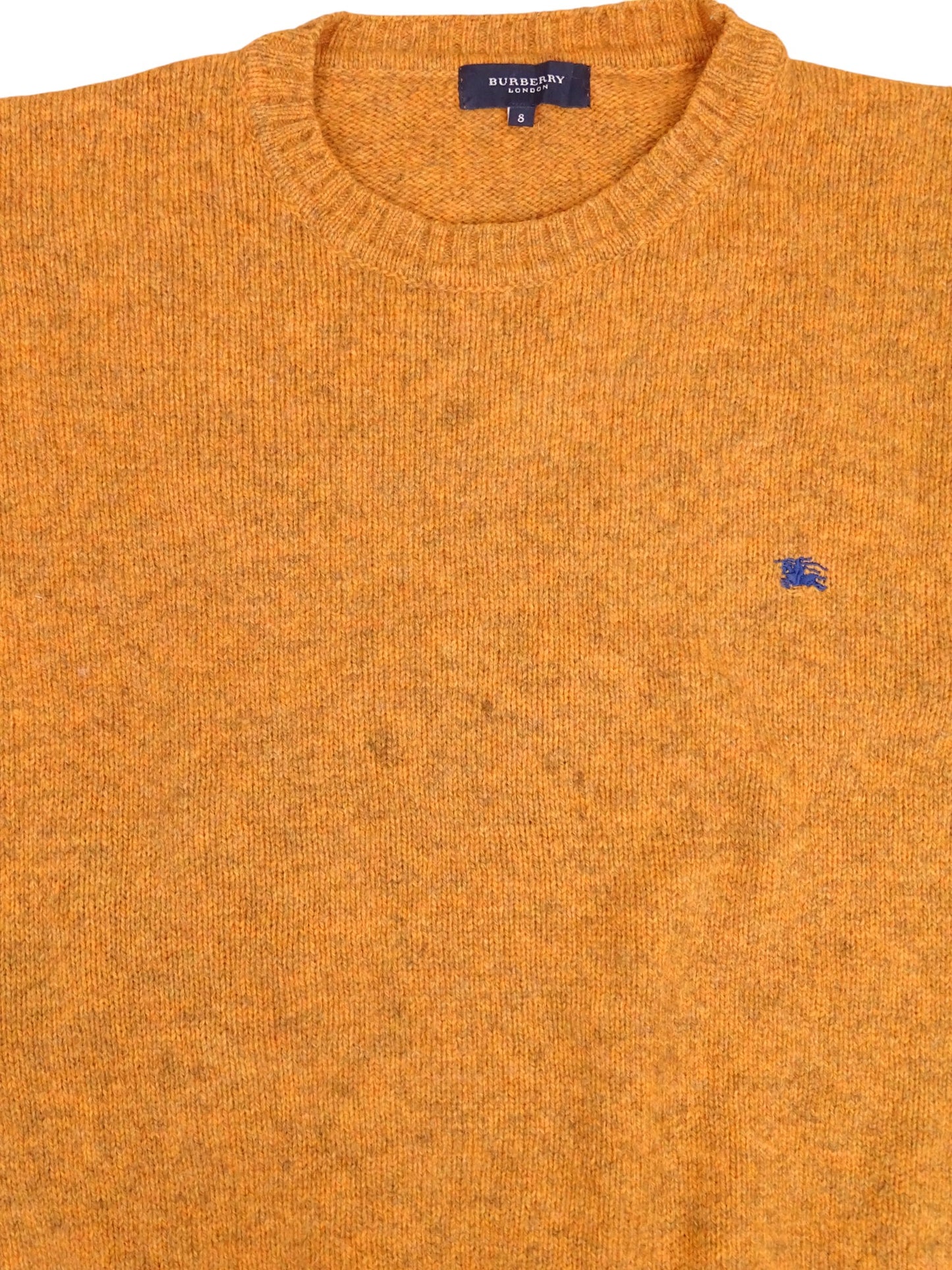 Burberry Pull Col Rond Orange XXL Homme 100% Laine