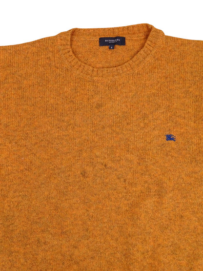 Burberry Pull Col Rond Orange XXL Homme 100% Laine
