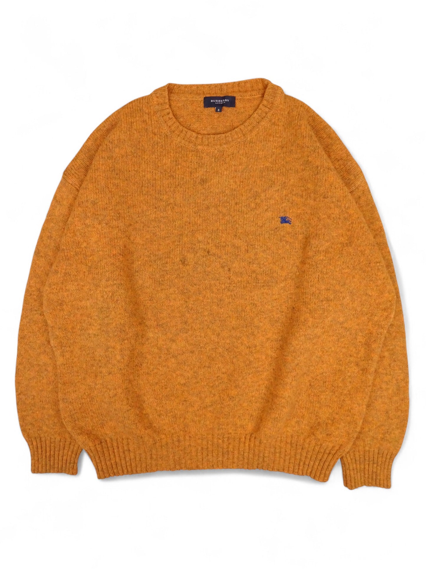 Burberry Pull Col Rond Orange XXL Homme 100% Laine