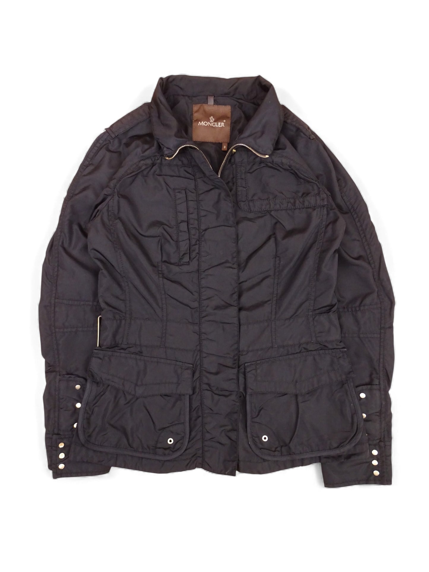 Moncler Veste Double Zip Noire Vintage L Femme