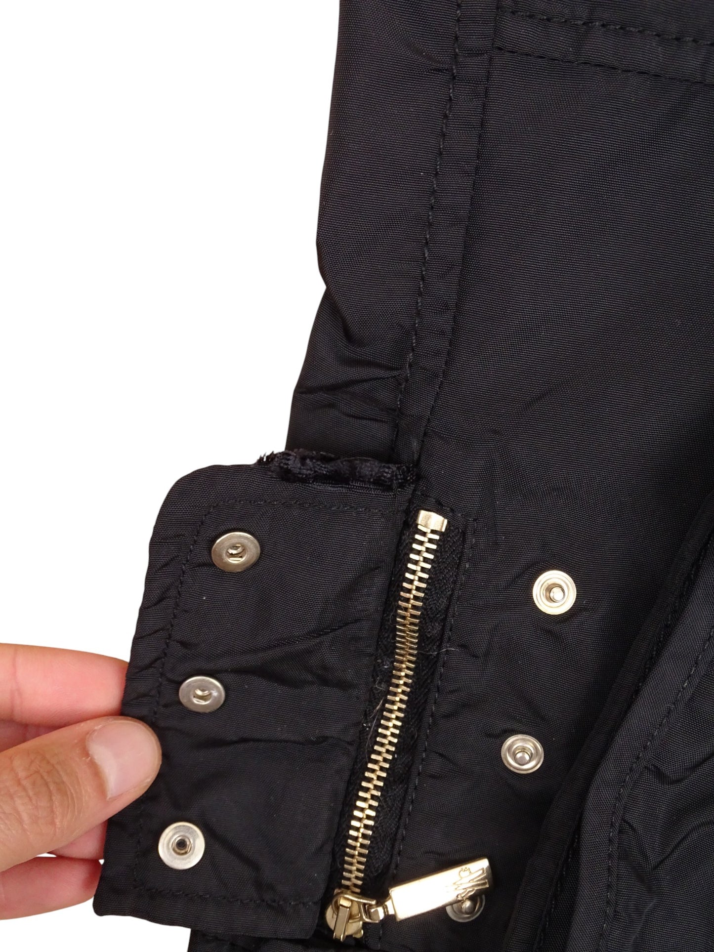 Moncler Veste Double Zip Noire Vintage L Femme