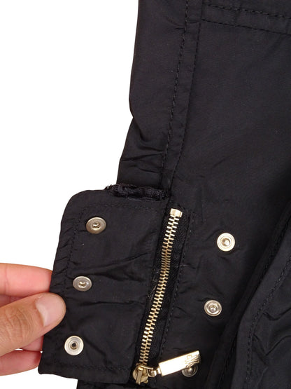 Moncler Veste Double Zip Noire Vintage L Femme