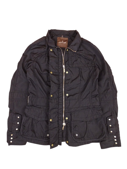 Moncler Veste Double Zip Noire Vintage L Femme