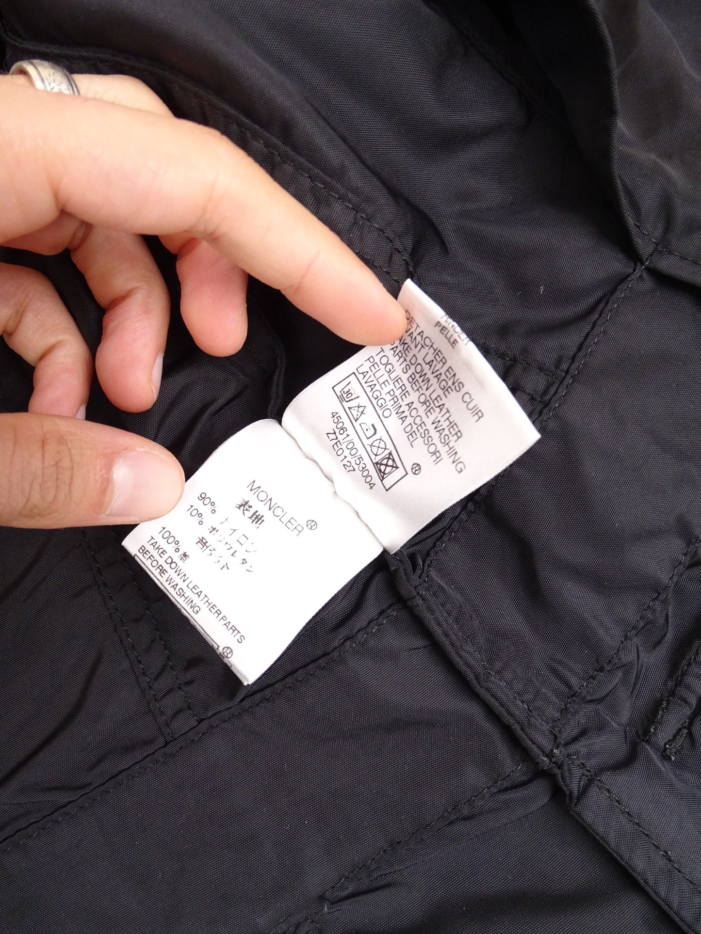 Moncler Veste Double Zip Noire Vintage L Femme