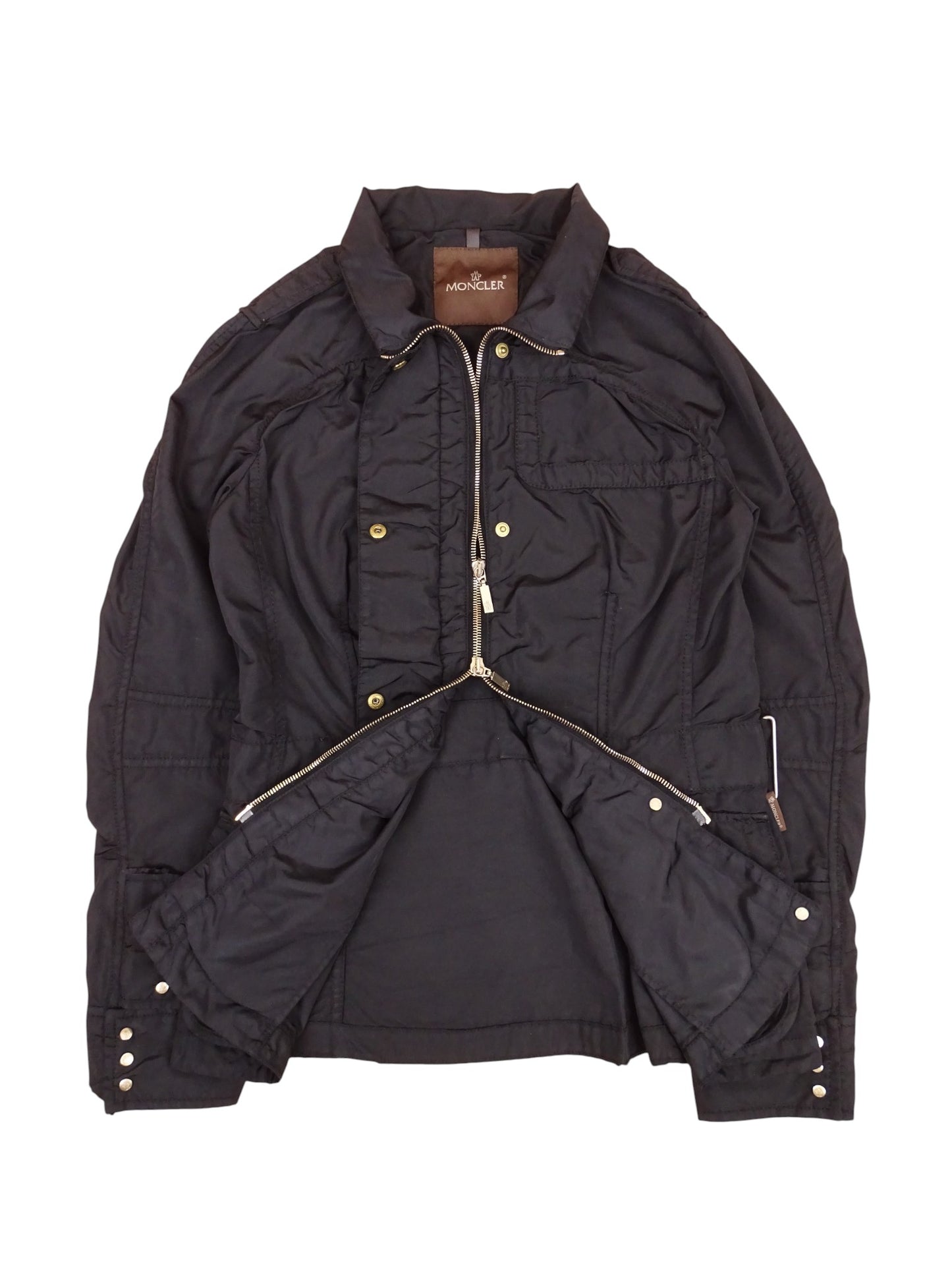 Moncler Veste Double Zip Noire Vintage L Femme