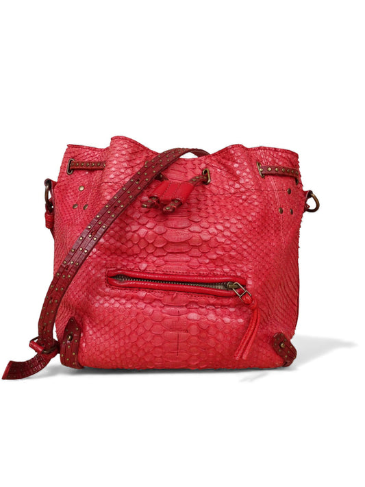 Jérôme Dreyfuss Sac Bandoulière "Luc" Python Rouge