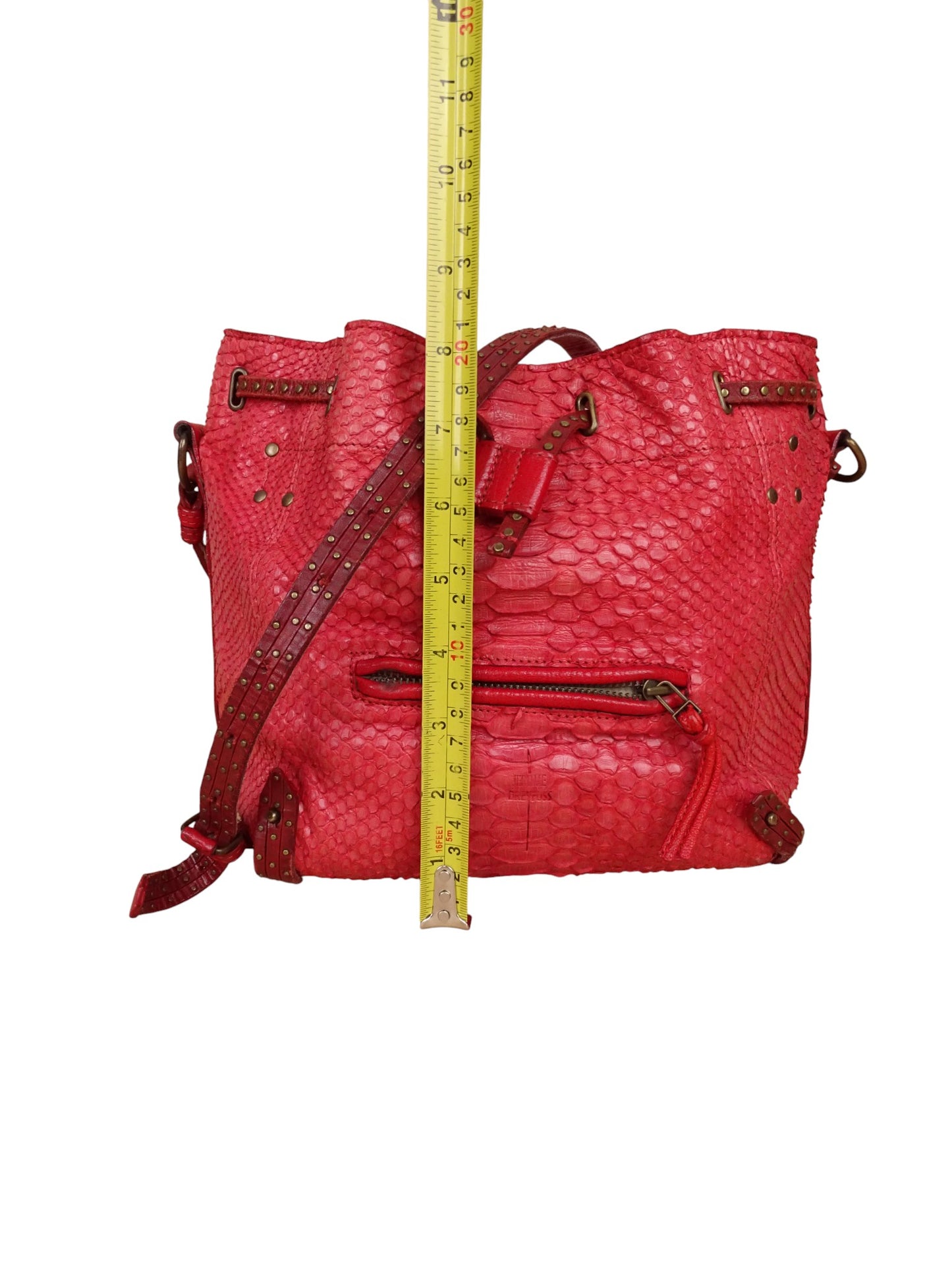 Jérôme Dreyfuss Sac Bandoulière "Luc" Python Rouge