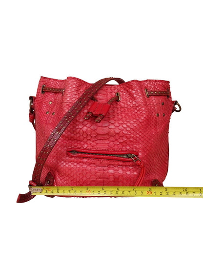 Jérôme Dreyfuss Sac Bandoulière "Luc" Python Rouge