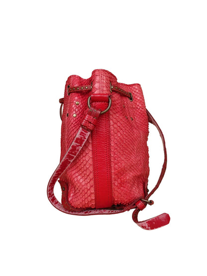 Jérôme Dreyfuss Sac Bandoulière "Luc" Python Rouge