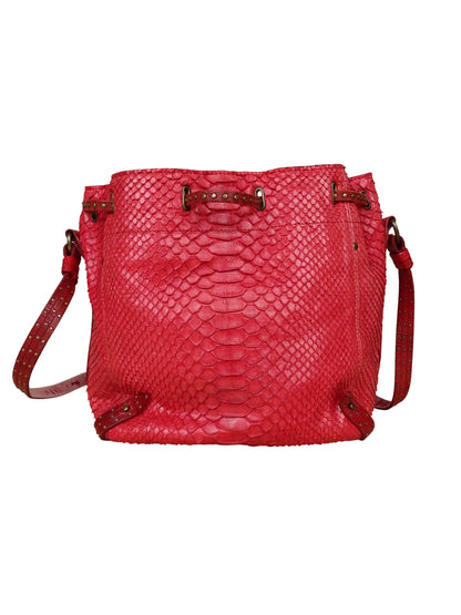 Jérôme Dreyfuss Sac Bandoulière "Luc" Python Rouge
