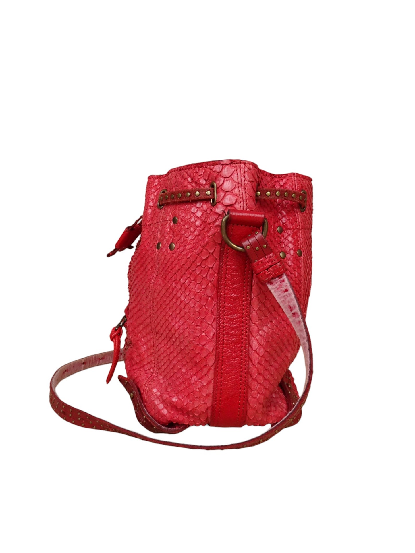 Jérôme Dreyfuss Sac Bandoulière "Luc" Python Rouge