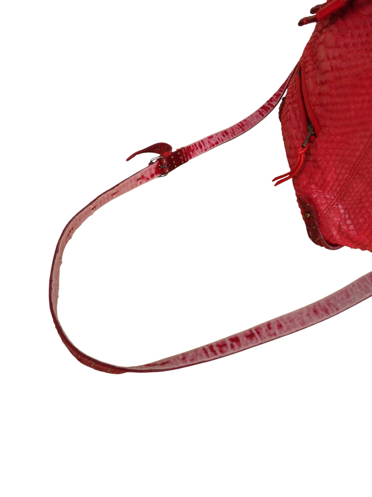 Jérôme Dreyfuss Sac Bandoulière "Luc" Python Rouge