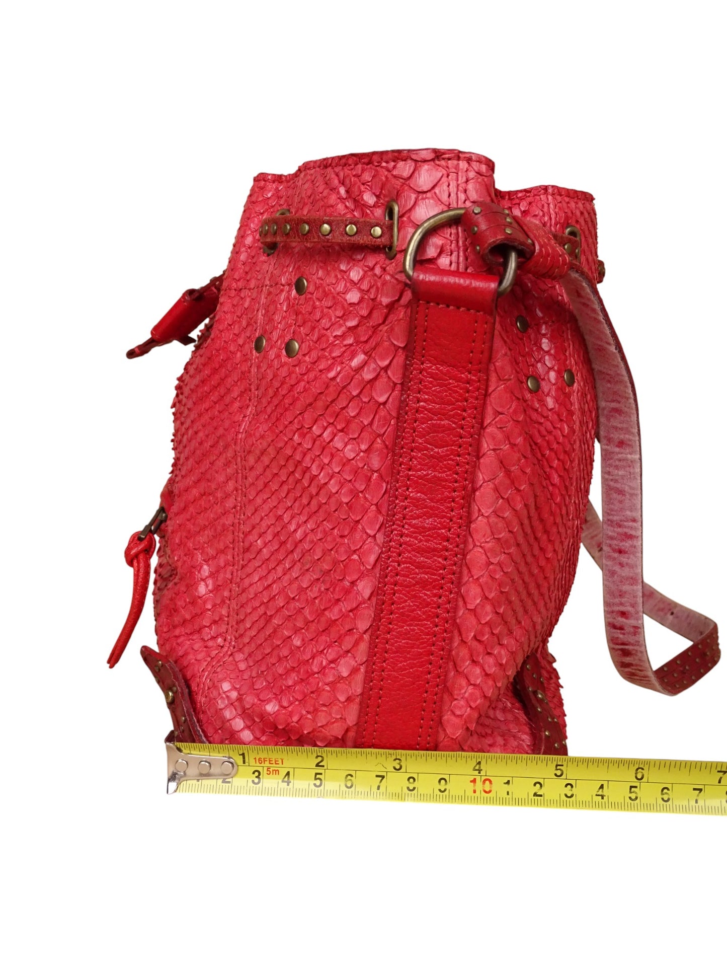 Jérôme Dreyfuss Sac Bandoulière "Luc" Python Rouge