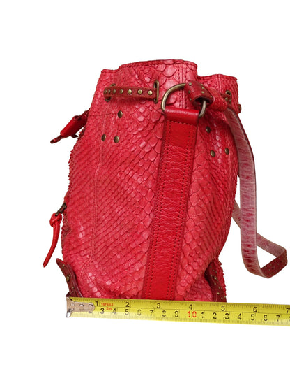 Jérôme Dreyfuss Sac Bandoulière "Luc" Python Rouge