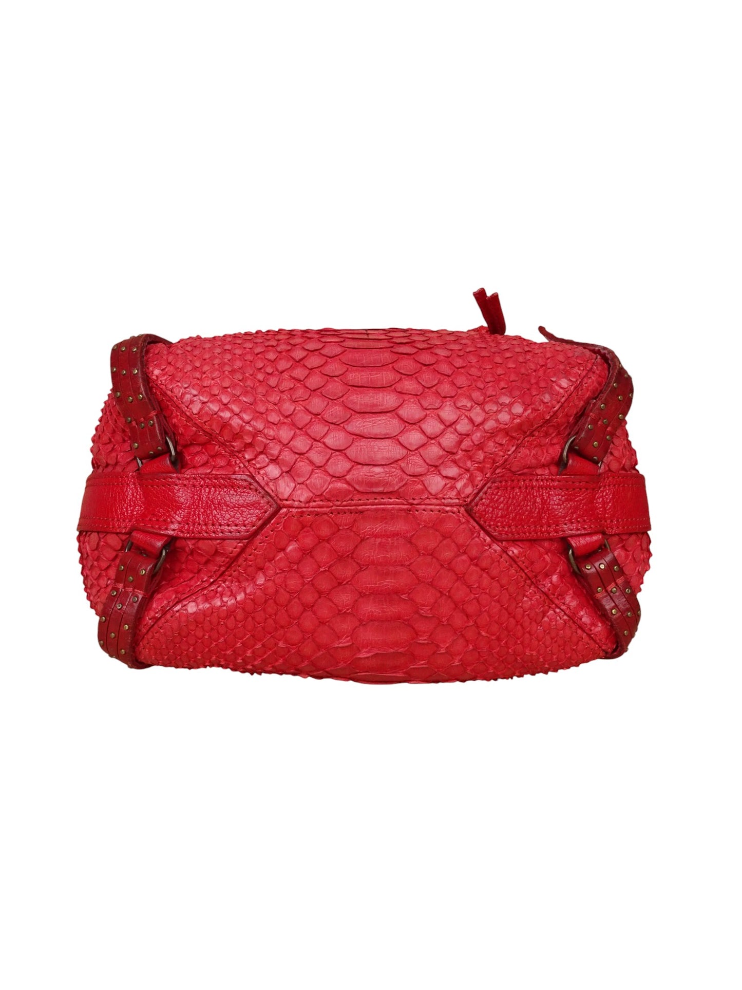 Jérôme Dreyfuss Sac Bandoulière "Luc" Python Rouge