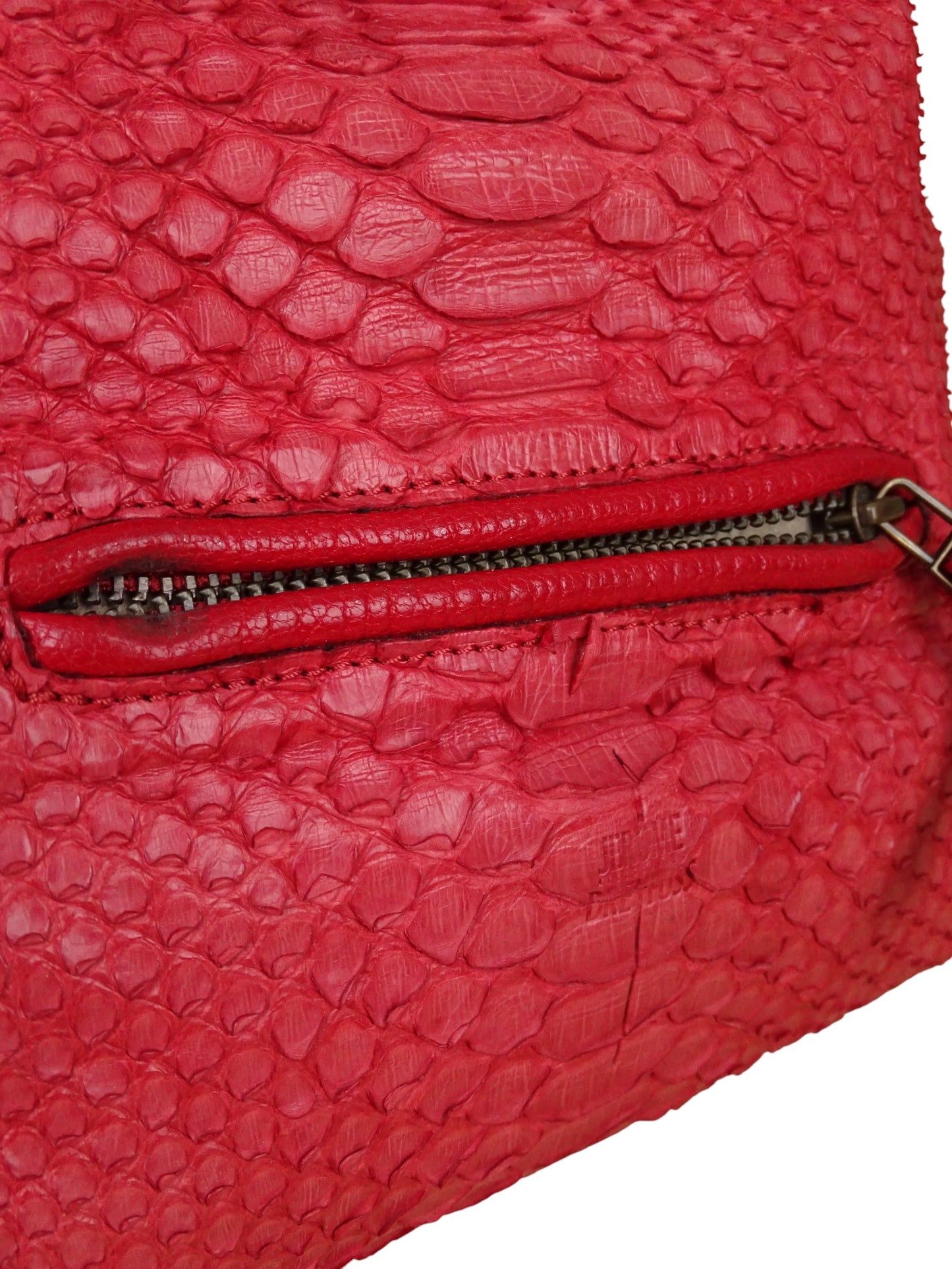 Jérôme Dreyfuss Sac Bandoulière "Luc" Python Rouge