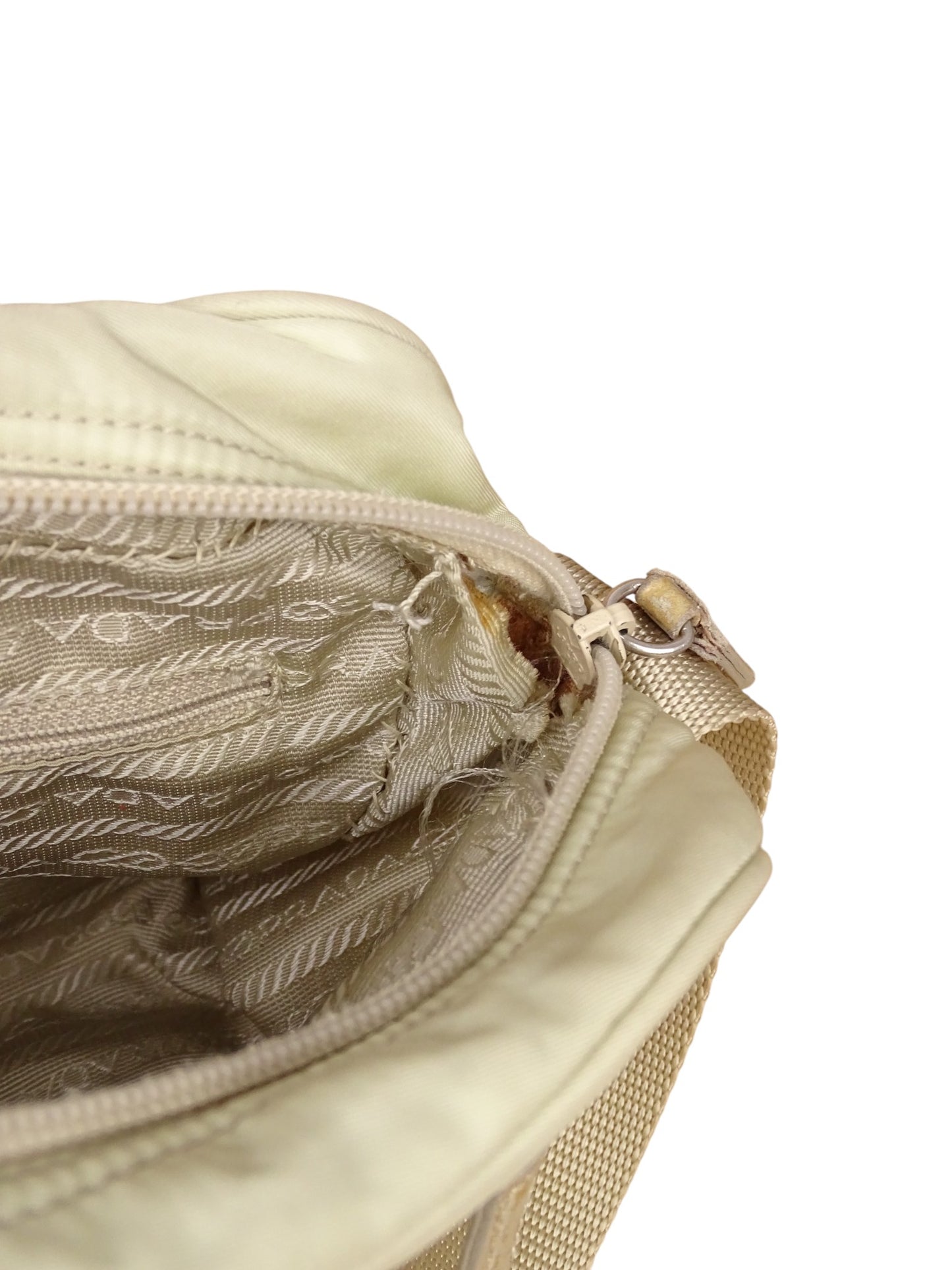 Sacoche Prada Beige Bandoulière Toile Nylon