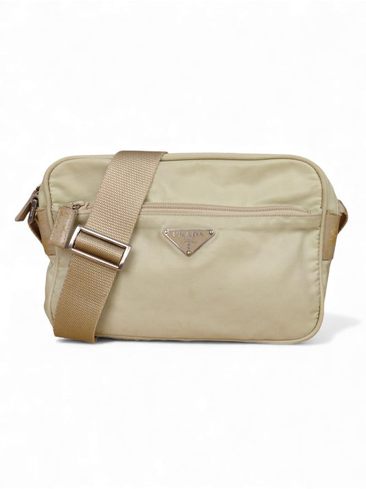 Sacoche Prada Beige Bandoulière Toile Nylon
