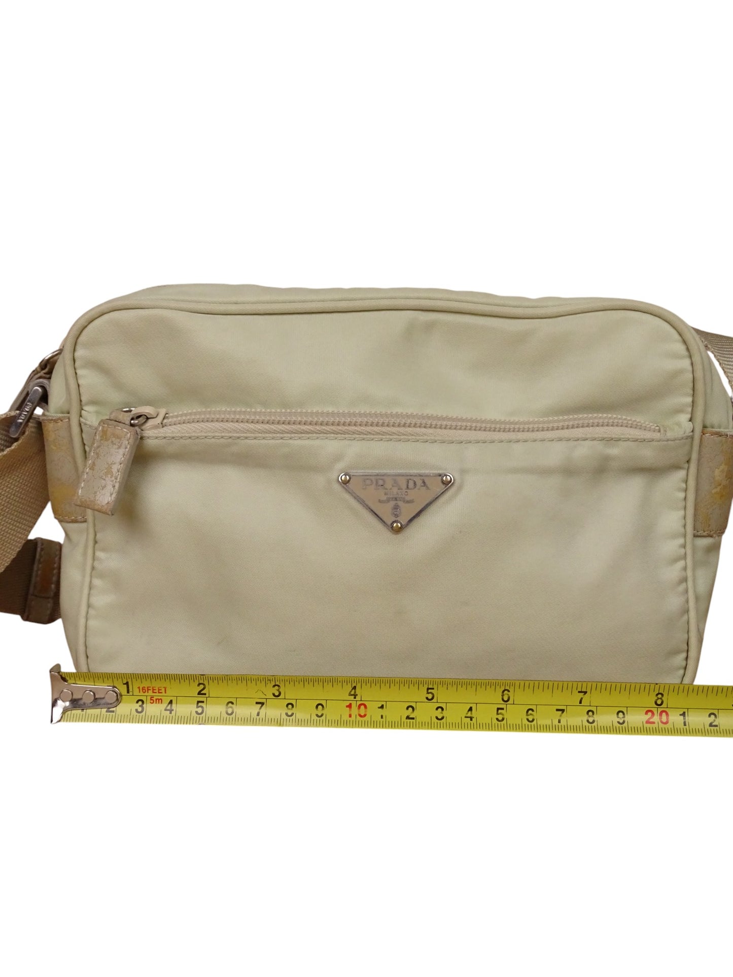 Sacoche Prada Beige Bandoulière Toile Nylon