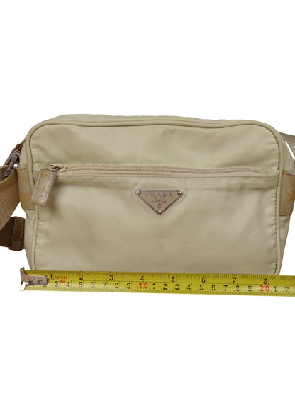 Sacoche Prada Beige Bandoulière Toile Nylon