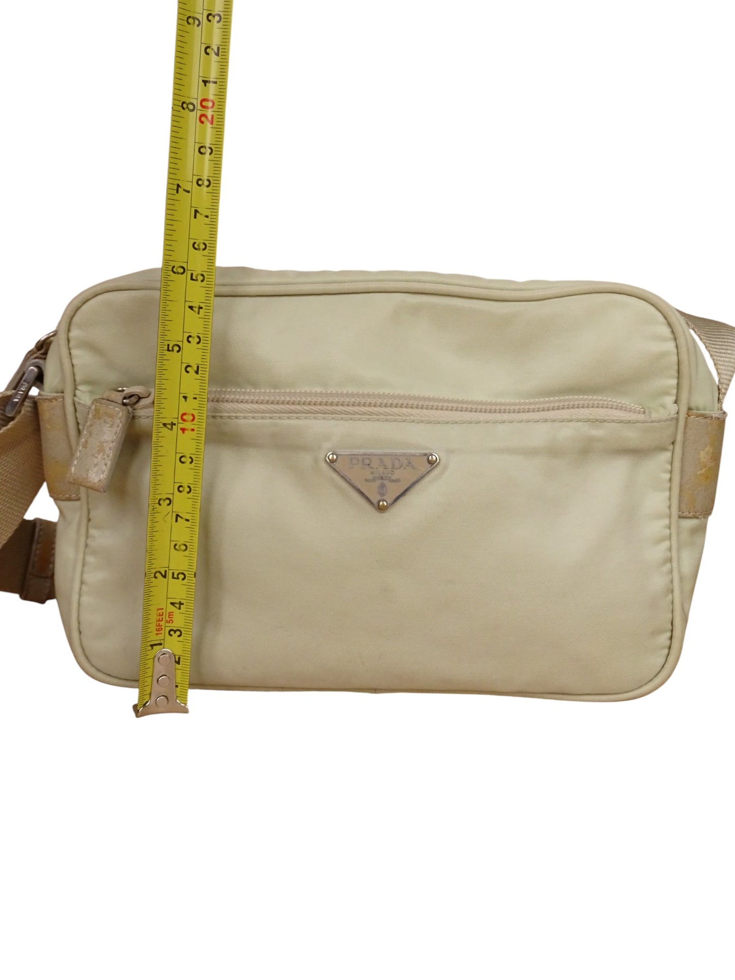 Sacoche Prada Beige Bandoulière Toile Nylon