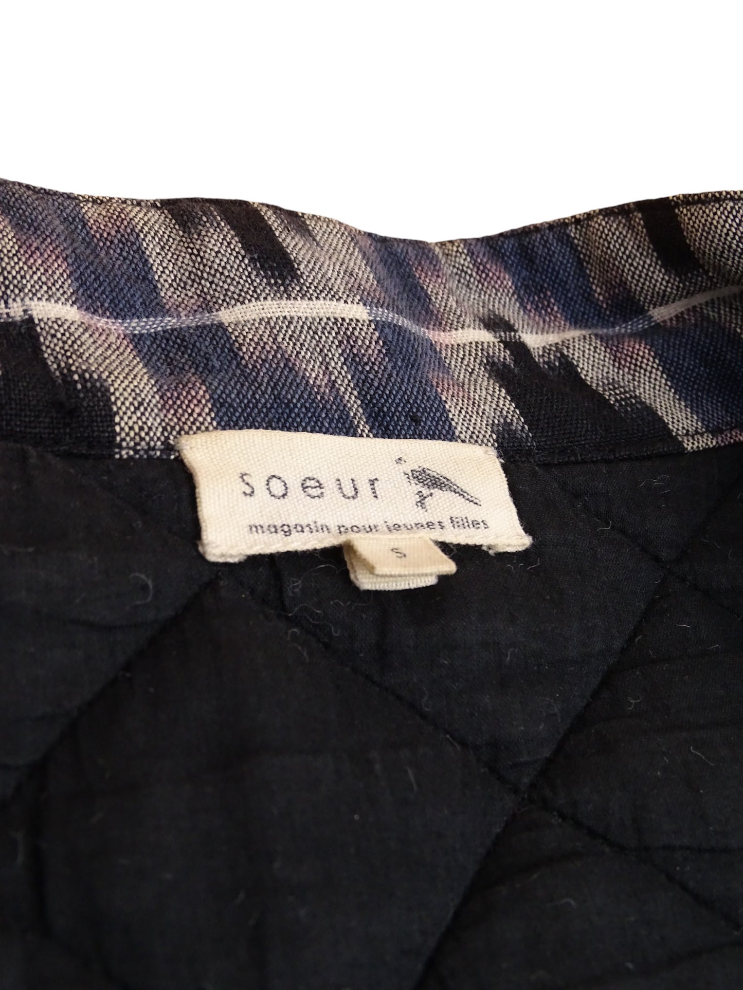 Soeur Veste Coton Zippée Marine/Blanche À Motifs S Femme