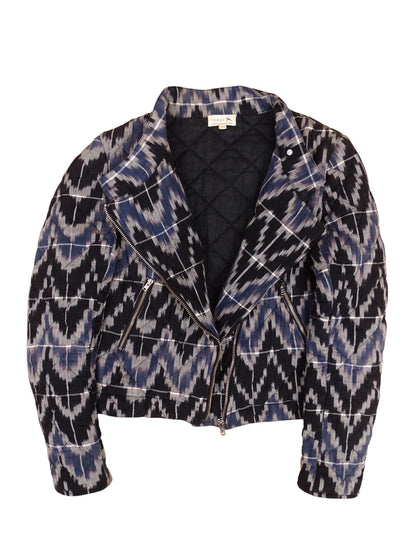 Soeur Veste Coton Zippée Marine/Blanche À Motifs S Femme