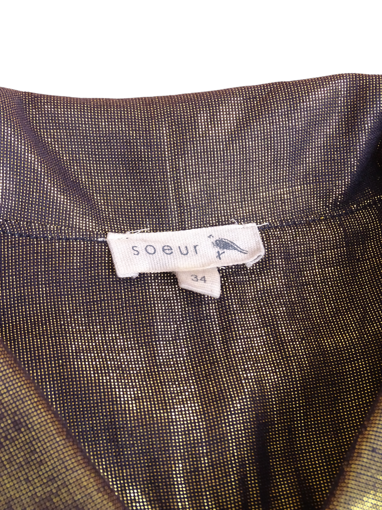Soeur Veste Légère Dorée Et Noire Lurex XS Femme