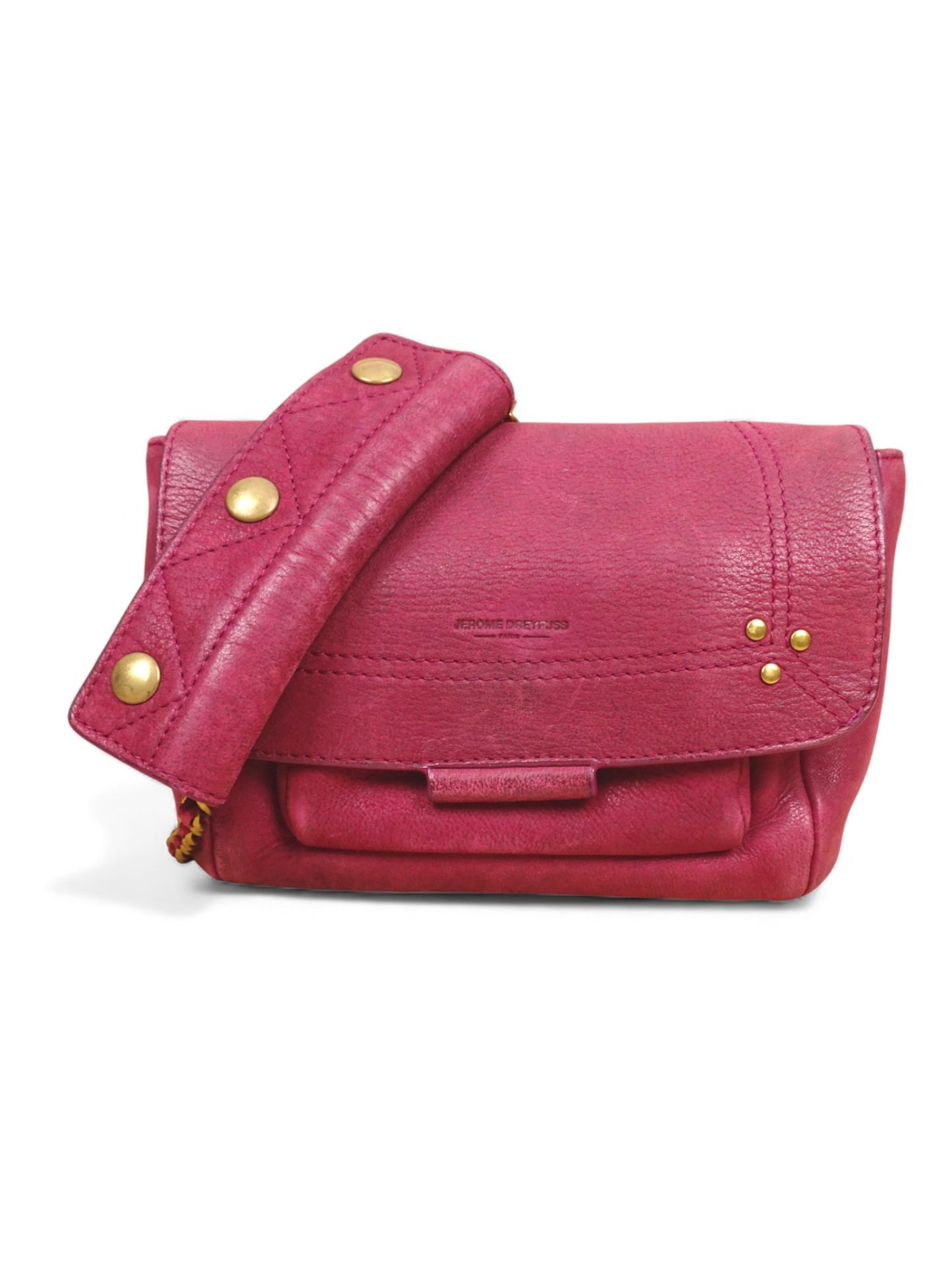 Jérôme Dreyfuss Sac Bandoulière "Lulu" S Daim Cuir Rose Fuschia