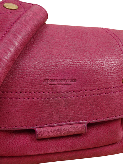 Jérôme Dreyfuss Sac Bandoulière "Lulu" S Daim Cuir Rose Fuschia