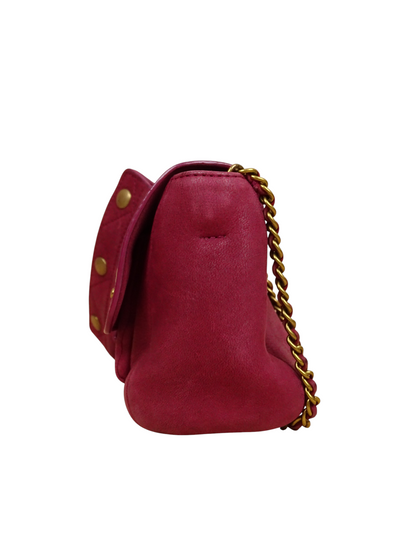 Jérôme Dreyfuss Sac Bandoulière "Lulu" S Daim Cuir Rose Fuschia