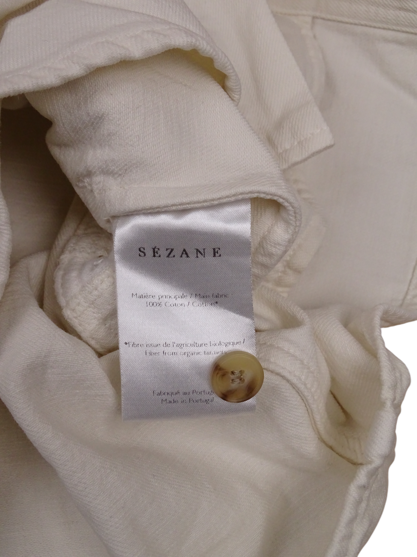 Sézane Surchemise Crème XS Femme 100% Coton